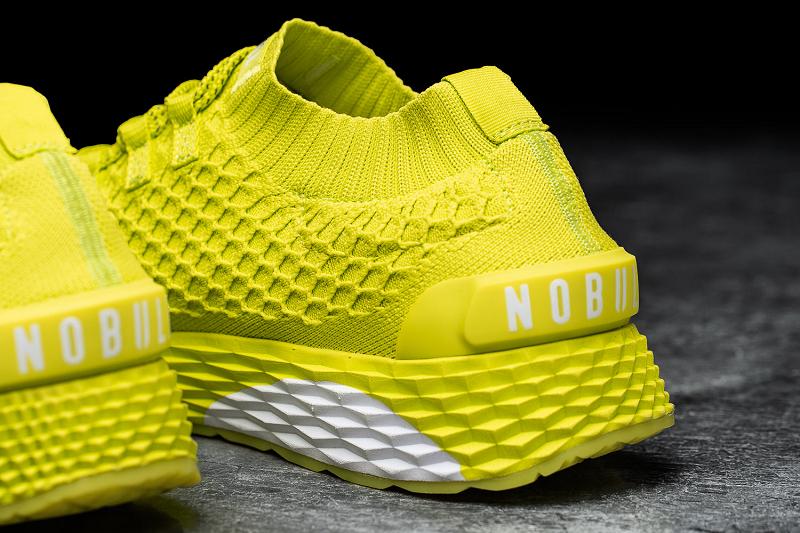 Women's Nobull Neon Lime Knit Running Shoes Yellow | SG A2765H